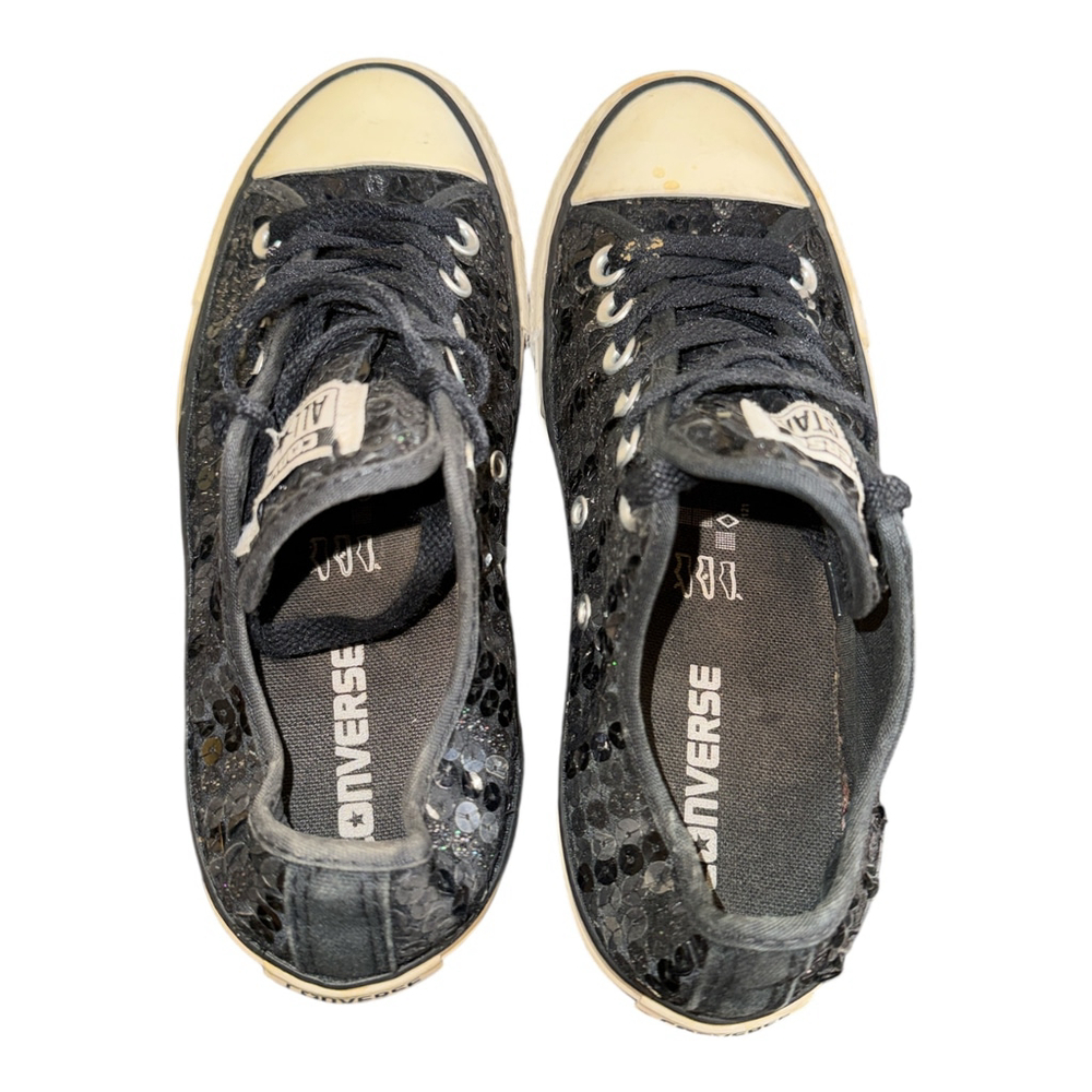 Converse Black Sequin low top size 7 - Picture 4 of 8